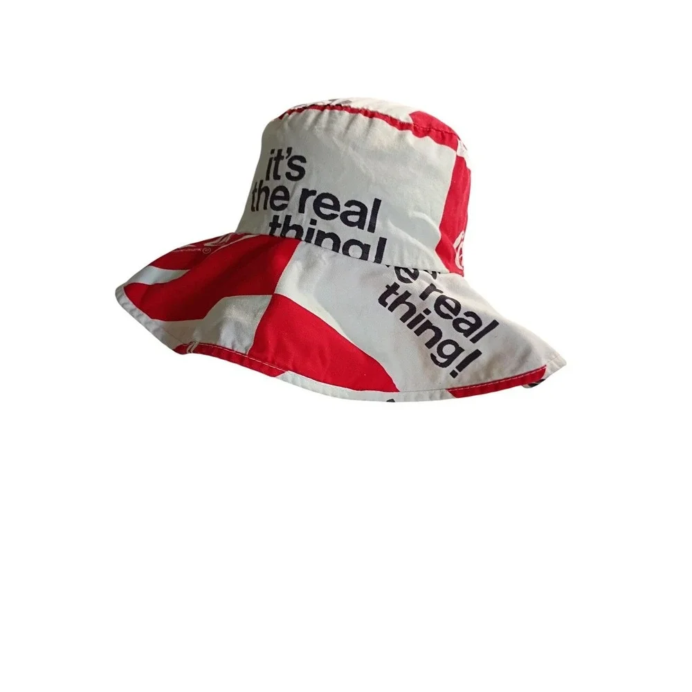 Vintage Coca Cola Red White Hat and Backpack Set Its The Real‎ Thing Canvas Kids